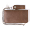 Men's 6.75” Distress Brown Leather Bi-Fold Biker Wallet w/ Anti-Theft Stainless Steel Chain - MLW7887 - Image 3