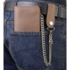 Men's 6.75” Distress Brown Leather Bi-Fold Biker Wallet w/ Anti-Theft Stainless Steel Chain - MLW7887 - Image 5