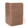 Men's 6.75” Distress Brown Leather Bi-Fold Biker Wallet w/ Anti-Theft Stainless Steel Chain - MLW7887 - Image 2