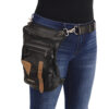 Conceal & Carry Black Leather Thigh Bag w/ Waist Belt - MP8880 - Image 2
