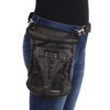 Conceal & Carry Black Leather Thigh Bag w/ Waist Belt - MP8885
