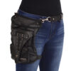 Conceal & Carry Black Leather Thigh Bag w/ Waist Belt - MP8885 - Image 2