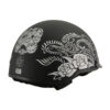MPH DOT Helmet w/ Drop Sun Visor Sugar Skull & Rose Shiny Black - MPH9725DOT - Image 8