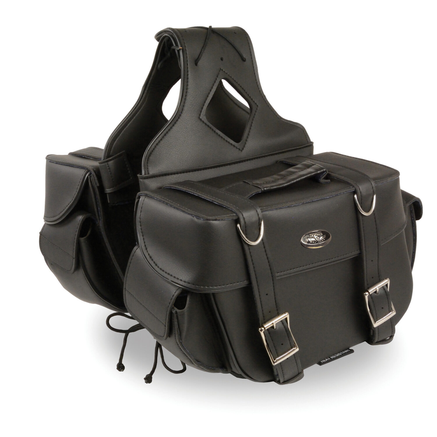 Medium Zip-Off PVC Throw Over Riveted Saddle Bag (13X10X5X20) - SH57403ZB