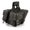Medium Zip-Off PVC Slanted Throw Over Studded Saddle Bag(12X9X5X18) - SH57901ZB - Image 3