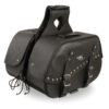 Zip-Off Two Buckle Extended Lid Studded PVC Throw Over Saddle Bag  (19X12X7X20) - SH655ZB - Image 3
