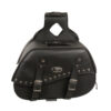 Zip-Off Two Buckle Extended Lid Studded PVC Throw Over Saddle Bag  (19X12X7X20) - SH655ZB - Image 2