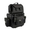 Black PVC 2-Piece Studded Touring Pack Sissy Bar Bag - SH660