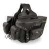 Double Front Pocket Studded PVC Throw Over Saddle Bag w/ Reflective Piping - SH66601ZB - Image 3