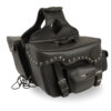 Double Front Pocket Studded PVC Throw Over Saddle Bag w/ Reflective Piping - SH66601ZB