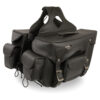 Double Front Pocket PVC Throw Over Saddle Bag w/ Reflective Piping (12x9x6) - SH66602 - Image 3